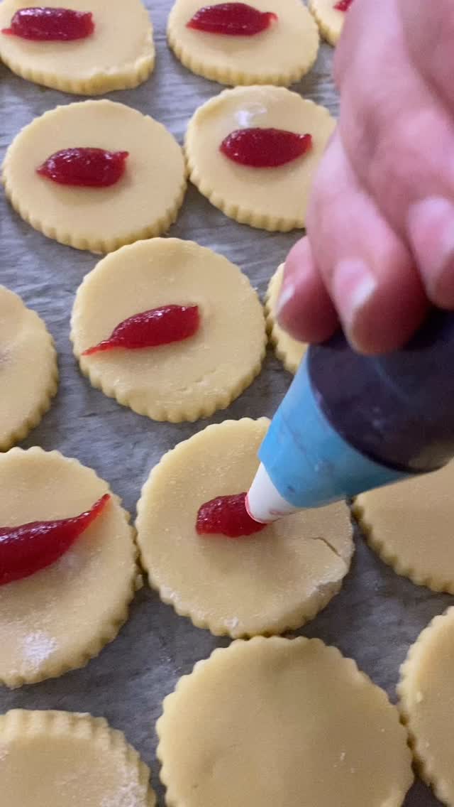 Our Raspberry butterfly. The classic combination of shortbread and reaps berry jam. Delicious an....