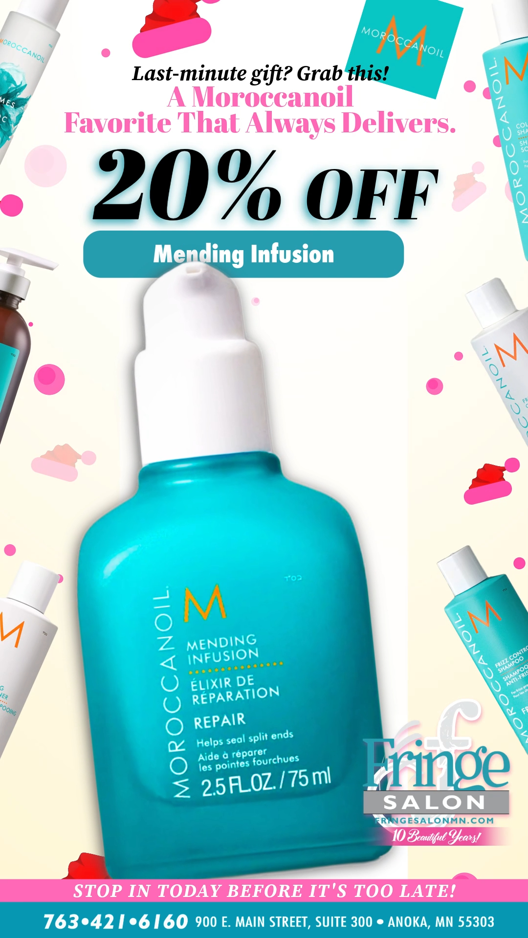 Still shopping? This one’s a fixer.
A lightweight leave-in that helps seal split ends and smooth damaged hair.
Perfect for stressed strands.
In store only. While supplies last.